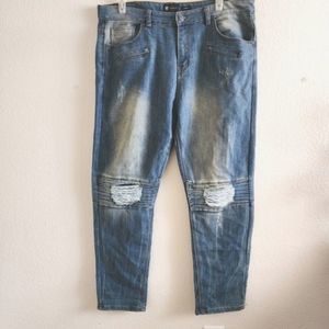 WAIMEA Men Blue Wash Skinny Jeans Size 40x32 Big and Tall